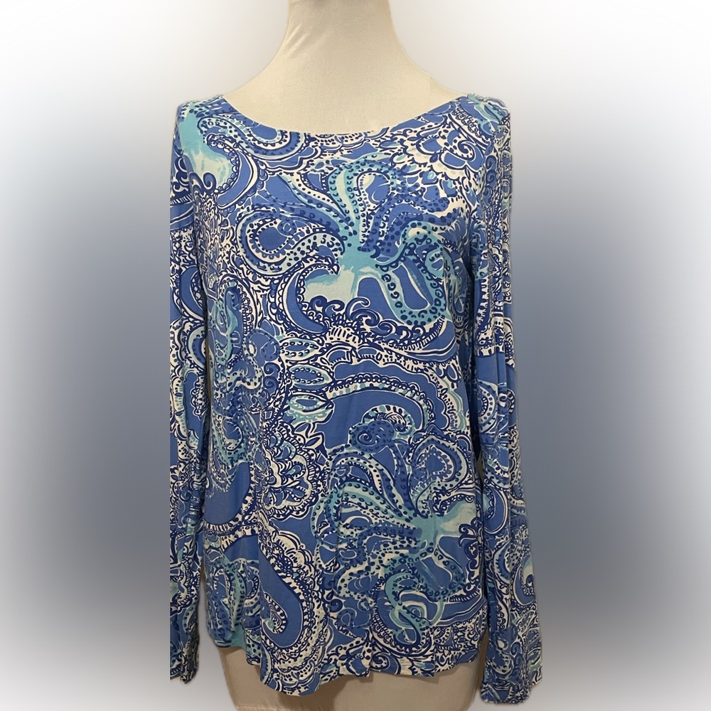 Lily Pulitzer Blue Paisley Women's Top